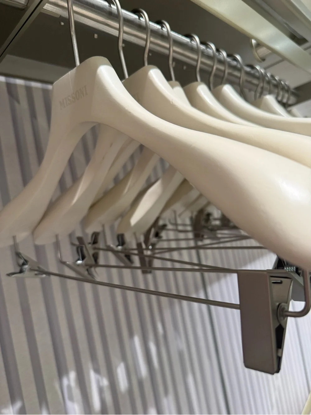 Missoni Cream Wooden Hanger Set 30 - 15 pants and 15 shirt hangers
